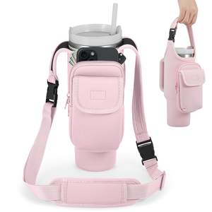 Bolsa Portabotellas con Bolsillos para Teléfono y Accesorios, para Termos Stanley de 40/30 oz con Asa, Portavasos de Neopreno con Correa para el Hombro - Product Image 4