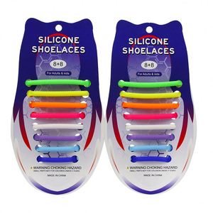 Lacets de chaussures élastiques en silicone colorés sans nœuds pour adultes et enfants - Product Image 1