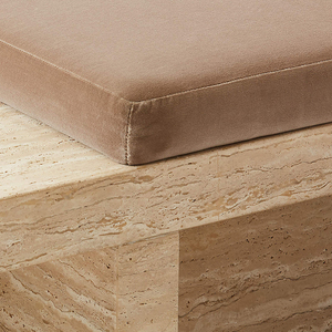 Muebles modernos, taburete de extremo de cama de mármol Natural, Banco tapizado Interior <span class=keywords><strong>para</strong></span> sala de estar, silla, Banco de travertino con cojín de terciopelo - Product Image 6