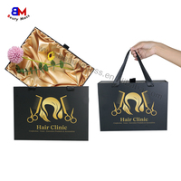 Boîte à perruque magnétique personnalisée avec doublure en satin, emballage de luxe, extensions de cheveux, boîte cadeau magnétique
