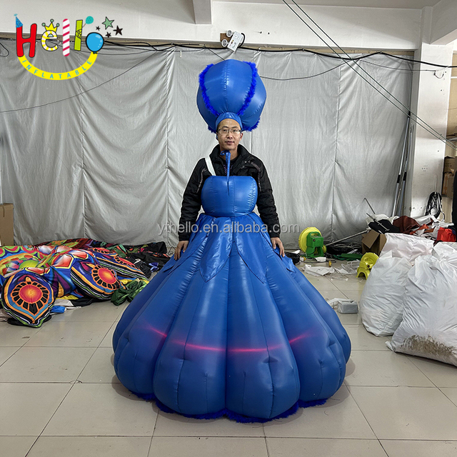 Stage Performance Inflatable Led Women Dress Ballroom Dance Led Costumes Inflatable Dress
