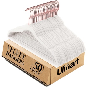 Cintres modernes en <span class=keywords><strong>velours</strong></span> avec crochet doré et logo personnalisé, blanc et noir, lot de 50, antidérapants pour vêtements de garde-robe - Product Image 1