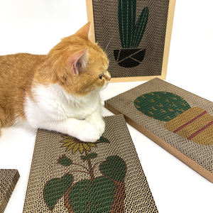 Özel duvara monte CMYK baskı kedi Scratcher kendi Logo tasarım karton Pet oyuncaklar kağıt duvara monte kedi Scratcher kendi karton - Product Image 3