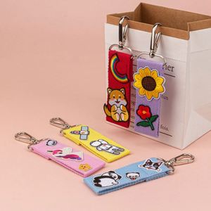 Hot Selling Cotton <b>Customized</b> Embroidery Badge Wrist Lanyard Fashional <b>Keychain</b> Buckle Wristlet <b>Keychain</b> - Product Image 3