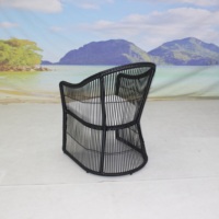 Foshan 3 pièces balcon extérieur jardin rotin synthétique Table basse chaise meubles ensemble de sièges
