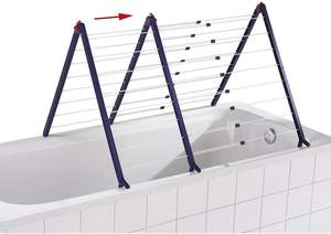 Séchoir <span class=keywords><strong>à</strong></span> <span class=keywords><strong>linge</strong></span> pliable pour salle de bain, séchoir <span class=keywords><strong>à</strong></span> <span class=keywords><strong>linge</strong></span> léger pour usage intérieur, porte-serviettes sur la <span class=keywords><strong>baignoire</strong></span> - Product Image 5