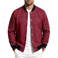 Veste bomber décontractée en polyester pour homme, style américain, printemps/automne, coupe ample, cardigan, offre exclusive