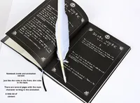 Ensemble de papeterie à thème Anime pour étudiants stylo à plumes et note de mort A3 cahier en cuir Journal planificateur imprimé couverture papier cadeau