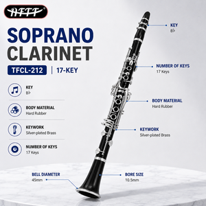 <span class=keywords><strong>Clarinete</strong></span> <span class=keywords><strong>Profesional</strong></span> de Alto Rendimiento, <span class=keywords><strong>Precio</strong></span> de Fábrica/Venta al Por Mayor/OEM, en Plata, Clave B, Cuerpo de Caucho Duro, 17 Llaves - Product Image 5