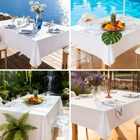 Nappe en polyester imperméable et résistante à l'huile, style nordique minimaliste, rectangulaire, sans lavage, résistante à la chaleur, pour banquet de mariage