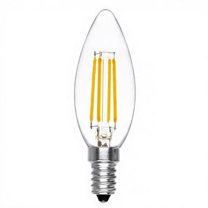 Ampoule LED G45 en forme de bougie 6W Lumière chaude/jaune 2700K Boîtier transparent en cristal Culot E14 Usage résidentiel Lot de 6 Don Feliz - Product Image 1