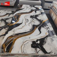 Lambris mural en plastique composite, alternative au marbre, panneau mural avec revêtement protecteur UV, feuille de marbre PVC