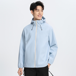 Unisex Waterproof With Stand Collar And Zipper Design Custom Logo Mens Polyester Sports <b>Coat</b> For Spring Autumn - Product Image 4