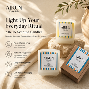 AIKUN Long Lasting Premium Fragrance Glass Soy Wax Handmade <b>Candle</b> Home Fragrance <b>Candle</b> for Hotel Decoration - Product Image 3
