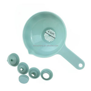 Plástico boca larga cozinha funis com destacável 4 tamanhos diferentes bico e coador - Product Image 2