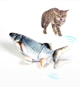 Caliente masticar gato pescado hierba gatera cola eléctrica movimiento gato forma de pez juguetes inteligentes juguetes interactivos para gatos - Product Image 1