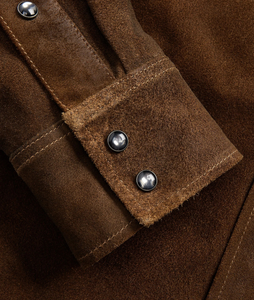 Leduo <span class=keywords><strong>Giacca</strong></span> <span class=keywords><strong>Camicia</strong></span> in <span class=keywords><strong>Pelle</strong></span> Scamosciata Stile Western Americano Retrò Personalizzata per Uomo - Product Image 5