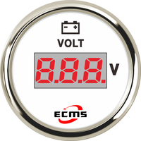 Putih 52Mm 8-32V Mobil ECMS Voltmeter Digital