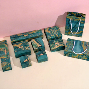 Custom Printed Handmade Plain Paper Jewelry Packaging <b>Box</b> with Carton and Bag for Bracelets Necklace Retail Display - Product Image 3