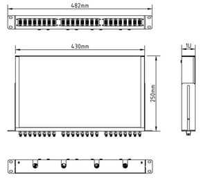 Caja de terminales de <span class=keywords><strong>fibra</strong></span> óptica Sopto interior 12/24/36/48/96 puertos tipo FC caja de terminación óptica fija de bastidor de 19 pulgadas - Product Image 5