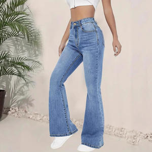 <span class=keywords><strong>TEMU</strong></span> 2025 da <span class=keywords><strong>donna</strong></span> a vita alta svasata dritta europea Versatile elasticizzato in Denim elasticizzato Cross-Border per l'estate - Product Image 3