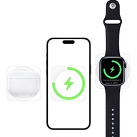 Batterie externe sans fil 5000 mAh magnétique 3-en-1, chargeur portable 15W en gros pour téléphone, montre et écouteurs