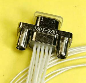 J30J-9ZKL Micro Rectangular Receptacle 9 Pos Female Socket 30CM Wire 1.27mm <b>Grid</b> MIL-DTL-83513 Equivalent - Product Image 1