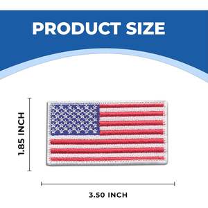 Parche Bordado de Fieltro con Bandera Americana DigitEMB de 3.5 x 1.85 Pulgadas, Termoadhesivo con Borde Merrow Blanco, 11 Piezas - Product Image 5