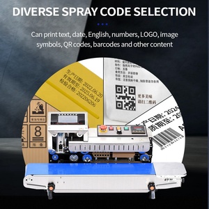 Machine de scellage FR-1600 en acier inoxydable avec arrêt d'urgence, pour sacs en plastique et aluminium, impression de date, cartouche d'encre thermique, jet d'encre, code QR - Product Image 2