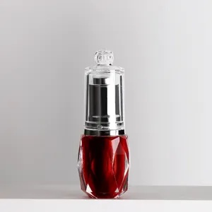 10毫升红色亚克力滴管指甲凝胶罐批发豪华空花式乳液瓶