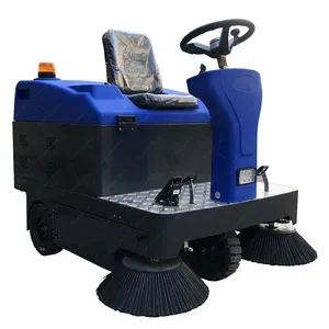 electric battery powered remote control ride on road commercial floor scrubber sweeper