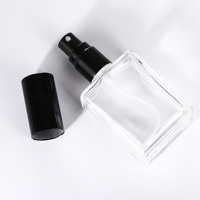 Flacon pulvérisateur de parfum en verre transparent carré plat, vide, rechargeable, portable, pour sous-conditionnement – Offre Spéciale