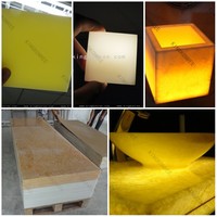 Panneau en résine translucide polie, Surface acrylique artificielle résistante en marbre
