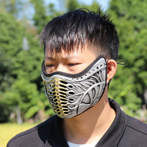 Máscara de Látex para Halloween, Máscara de Media Cara para Fiesta de Disfraces, Talla Única, Material de Emulsión, Accesorio Divertido para Disfraces - Product Image 4