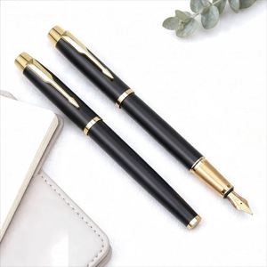Black Luxury Business Metal Fountain <b>Pen</b> with Customizable Logo for Men's Calligraphy 0.38/0.7mm Writing Width Finance Gift - Product Image 1