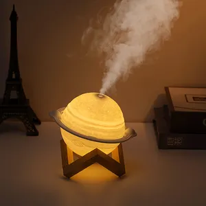 Humidificateur avec lampes lune 3D Led, 2022 ml, USB, support en bois, humidificateur à refroidissement d'air, lumière de décoration, nouvel arrivage 200