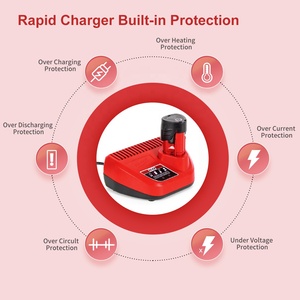 <span class=keywords><strong>Cargador</strong></span> Rápido de <span class=keywords><strong>12V</strong></span> de Repuesto para <span class=keywords><strong>Cargador</strong></span> de Batería MilWaukes de <span class=keywords><strong>12V</strong></span> 48-59-2401 para Batería de Litio M 12S 48-11-2411 48-11-2412 - Product Image 6
