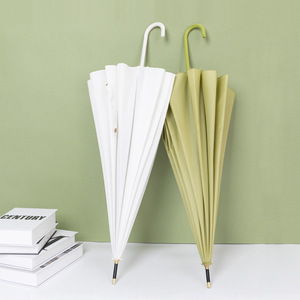 Parapluie manuel droit de style japonais, simple, grand, à 16 baleines, avec manche long, en tissu nylon 190T, diamètre ouvert 110 cm - Product Image 3