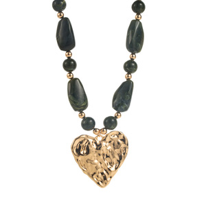 Collana con Ciondolo a <span class=keywords><strong>Cuore</strong></span> Irregolare Placcato Oro in Metallo, Stile Vintage, Nuova Collezione, per Donna, Ideale per il Commercio Transfrontaliero - Product Image 6