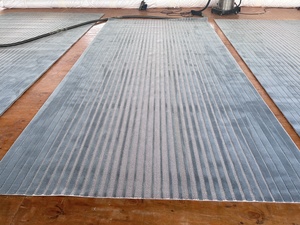 Alfombra de lana con patrón de rayas moderno, diseño de pila de corte personalizado con respaldo de látex para habitaciones de hotel - Product Image 5
