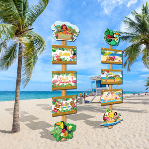 Letrero Decorativo para Puerta con Diseño de Verano, Estilo <span class=keywords><strong>Hawaiano</strong></span>, para Interiores y Exteriores, Decoración para Fiestas Hawaianas - Product Image 1