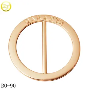 Large Size Swimwear Accessory Gold Ring Adjuster Wholesale Garment Metal Round Logo Blanks Buckle For Women Belt