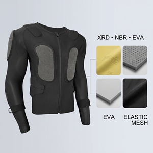 YOUNGSON Armure de protection corporelle pour le ski d'hiver, avec protections NBR EVA, fermeture éclair intégrale, manches longues, légère, pour poitrine, dos, épaules et coudes - Product Image 3