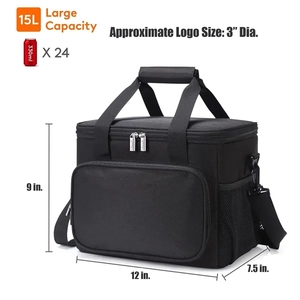 Fashionable Black Insulated <b>Lunch</b> <b>Bag</b> Cooler <b>Tote</b> Leakproof Ice Chest for Adults for Camping Picnics Parties - Product Image 4