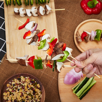 Brochettes en bambou en spirale pour pommes de terre, 400 mm, jetables, naturelles, rondes, pour barbecue