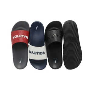 Sandales avec motif de lettres pour hommes, sandales coulissantes à bout ouvert, avec support tubulaire en arc et semelle épaisse, style classique et ample, 2021 - Product Image 1