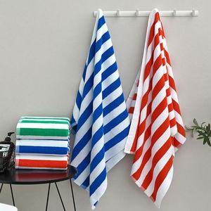 <span class=keywords><strong>Serviette</strong></span> de plage personnalisée de qualité supérieure, 100% coton éponge, <span class=keywords><strong>design</strong></span> rayé, séchage rapide, écologique, pour usage hôtelier - Product Image 3