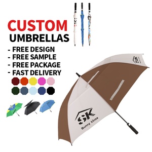 Parapluie de golf robuste, grand parapluie coupe-vent avec armature en fibre de verre, impression personnalisée, parapluie en gros - Product Image 3