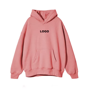 Sweat à capuche unisexe marron oversize en coton 100% avec logo sur le devant et poche, style streetwear décontracté pour l'automne - Product Image 3