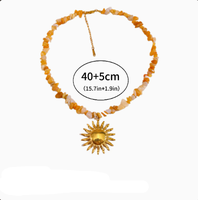 Collar de Cadena para Clavícula de Acero Inoxidable de Nuevo Diseño para Mujer, con Cuentas de Piedra Natural de Colores y un Colgante